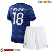 Otroške Nogometnih dresov Francija Warren Zaire-Emery #18 Domači SP 2026 Kratki rokavi (+ hlače)